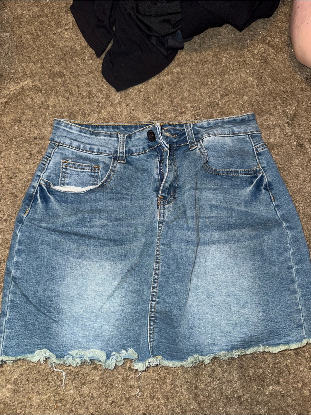 Rue21 Light Blue Distressed Denim Mini Skirt